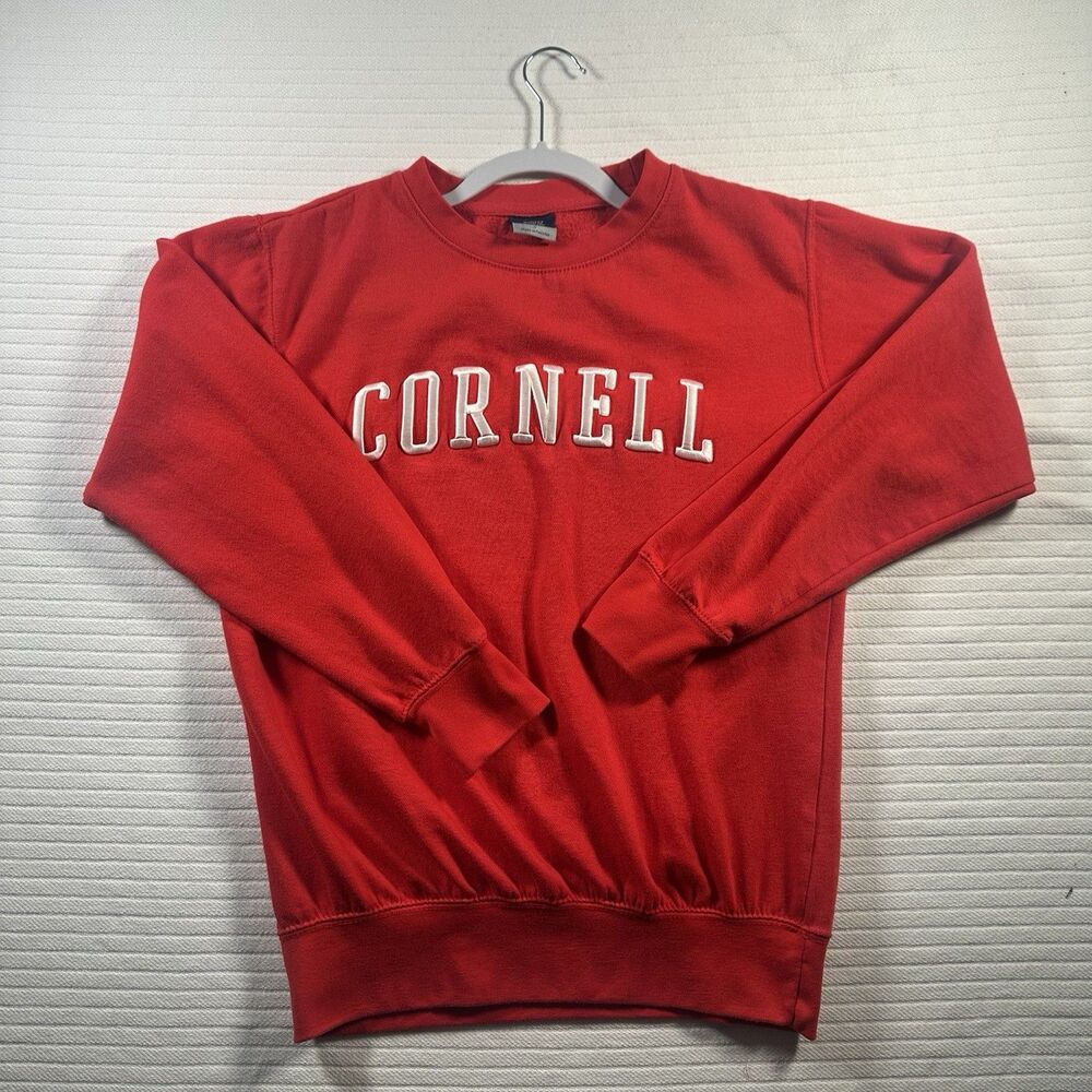 Cornell University MV Sport Sweatshirt Red Crewneck Collegiate Ivy League Small